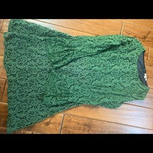 Green bell sleeve dress